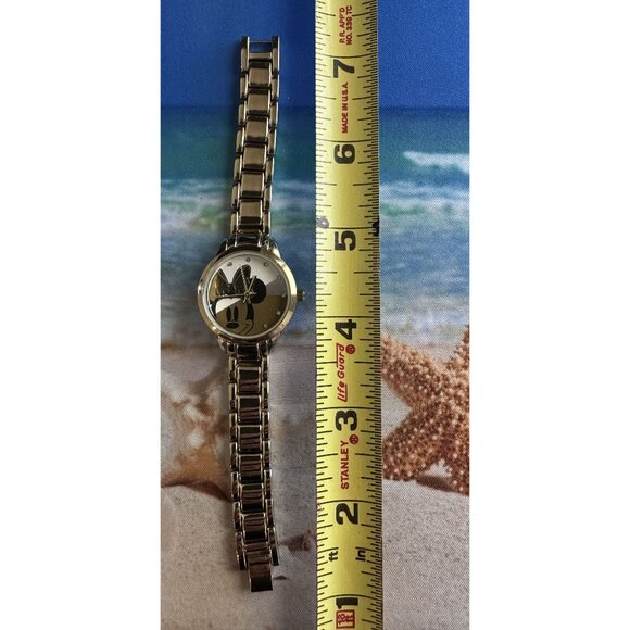 Disney Accutime MN8069BU Gold Minnie Mouse Rhinestone Watch (Pre-Owned) VGC - Picture 5 of 5